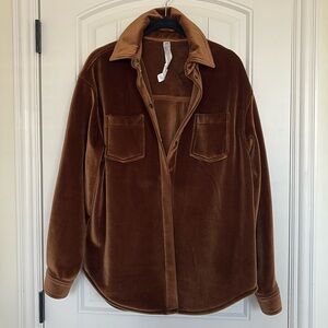 Alo Yoga Ribbed Velour Mountain Side Shacket XS Espresso